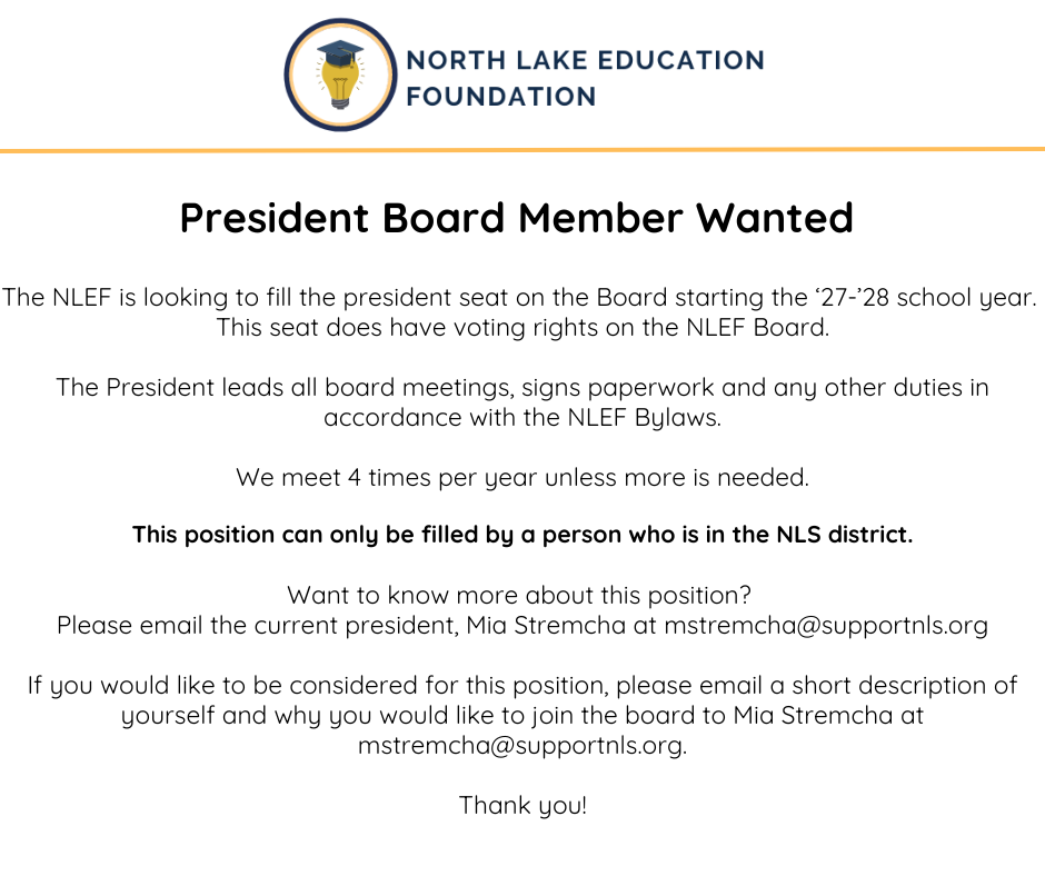 Board member wanted - president